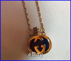 Vintage signed Gucci perfume bottle necklace made in Italy
