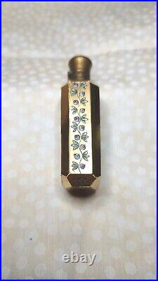 Vintage small laydown perfume bottle in gold