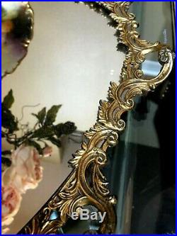 Vintage vanity mirror tray and perfume bottle
