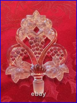 Vtg 1940s Pair Imperial Cut Glass Irice Grapevine Perfume Bottle & Stopper