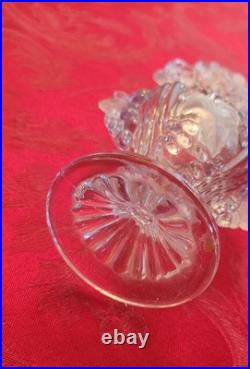 Vtg 1940s Pair Imperial Cut Glass Irice Grapevine Perfume Bottle & Stopper