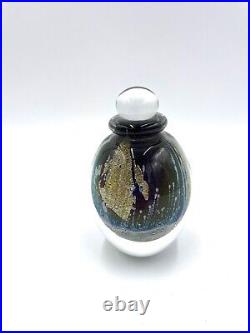 Vtg 1990 SIGNED ROBERT EICKHOLT IRIDESCENT GLASS SWIRL 5 PERFUME BOTTLE