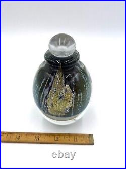 Vtg 1990 SIGNED ROBERT EICKHOLT IRIDESCENT GLASS SWIRL 5 PERFUME BOTTLE