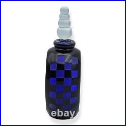 Vtg 1998 Art Glass Perfume Bottle Cobalt Blue Sommerso Signed Antonio Garcia