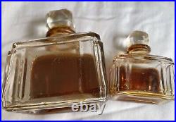 Vtg 2 Rare Caron Bellodgia Perfume Baccarat Crystal Bottles Bottom Etched Reducd