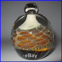 Vtg 2001 Sign Steve Main Blown Crystal Perfume Bottle WithPatterns Found In Nature