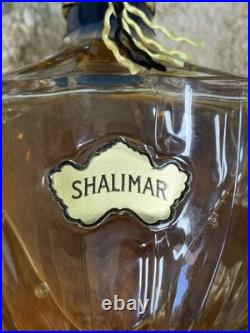 Vtg 50s Shalimar Guerlain Paris 2.5 Oz. Perfume Baccarat Crystal Set Purple Box