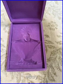 Vtg 50s Shalimar Guerlain Paris 2.5 Oz. Perfume Baccarat Crystal Set Purple Box