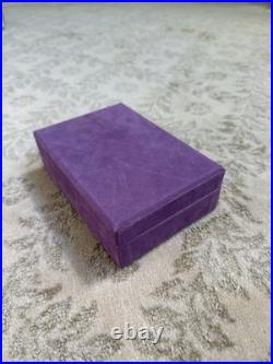 Vtg 50s Shalimar Guerlain Paris 2.5 Oz. Perfume Baccarat Crystal Set Purple Box
