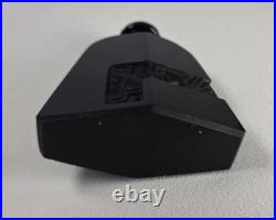 Vtg Art Deco Czech Black Glass Perfume Bottle Intaglio Etched Stopper Dauber