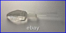 Vtg Art Deco Czech Black Glass Perfume Bottle Intaglio Etched Stopper Dauber