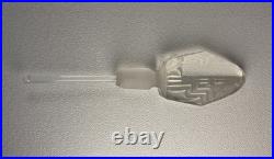 Vtg Art Deco Czech Black Glass Perfume Bottle Intaglio Etched Stopper Dauber