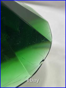 Vtg Art Deco Czeck Glass Green 11.25 Hoffman Perfume Bottle Nudes Panels Rare