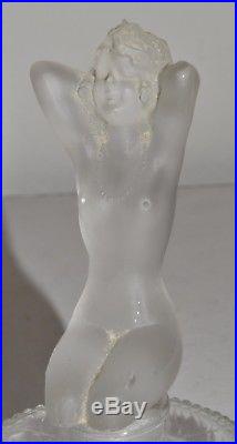 Vtg Art Deco Viard Figural Nude Glass Perfume Bottle