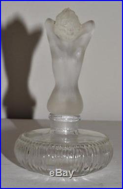 Vtg Art Deco Viard Figural Nude Glass Perfume Bottle