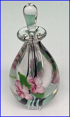 Vtg Art Glass Perfume Bottle Dabber Cherry Blossom Raymond D Mathews Jr 1996