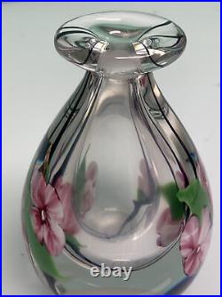 Vtg Art Glass Perfume Bottle Dabber Cherry Blossom Raymond D Mathews Jr 1996