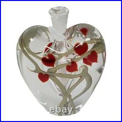 Vtg Art Glass Zellique Studio Perfume Bottle Signed Heart Vine 1996 Valentine