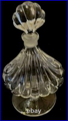 Vtg Baccarat Crystal Primevere Collection Pedestal Perfume Bottle withStopper New