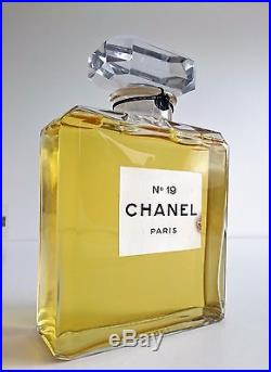 Vtg CHANEL No. 19 Demi- Giant Display Factice Dummy Perfume Bottle Crystal Glass