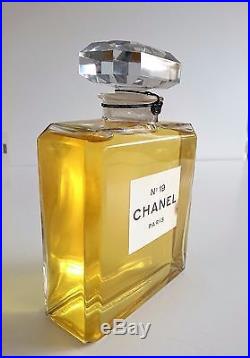 Vtg CHANEL No. 19 Demi- Giant Display Factice Dummy Perfume Bottle Crystal Glass