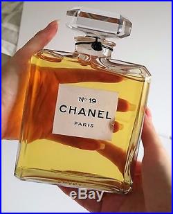 Vtg CHANEL No. 19 Demi- Giant Display Factice Dummy Perfume Bottle Crystal Glass