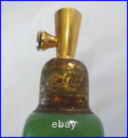 Vtg Chinese Dragon Boat Jade Glass perfume bottle