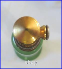 Vtg Chinese Dragon Boat Jade Glass perfume bottle