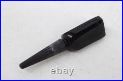 Vtg Correia Blue & Black Glass Geometric Pattern 5.75 Perfume Bottle with Stopper