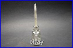 Vtg Czech Art Deco perfume bottle and atomizer Clear Crystal Glass