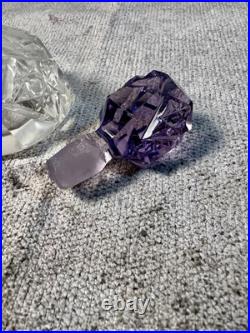 Vtg Czech Cut Crystal Perfume Bottle Purple Amethyst Glass Stopper Rare Pre-WW2 Vtg Czech Cut Crystal Perfume Bottle Purple Amethyst Glass Stopper Rare Pre-WW2