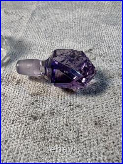 Vtg Czech Cut Crystal Perfume Bottle Purple Amethyst Glass Stopper Rare Pre-WW2 Vtg Czech Cut Crystal Perfume Bottle Purple Amethyst Glass Stopper Rare Pre-WW2