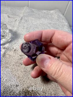Vtg Czech Cut Crystal Perfume Bottle Purple Amethyst Glass Stopper Rare Pre-WW2 Vtg Czech Cut Crystal Perfume Bottle Purple Amethyst Glass Stopper Rare Pre-WW2