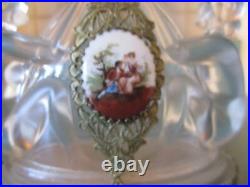 Vtg Czech Rare Clear/Frosted Sitting Nudes Perfume Bottle 5.5 witho Dauber