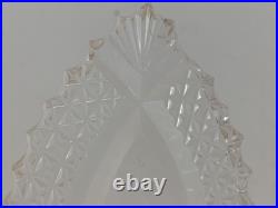 Vtg Czechoslovakia Clear Cut Glass Vanity Perfume Bottle with Etched Floral Dec