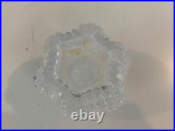 Vtg Czechoslovakia Clear Cut Glass Vanity Perfume Bottle with Etched Floral Dec