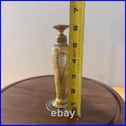 Vtg DeVilbiss Art Deco Gold Encrusted Etched Glass Perfume Bottle Dauber 6.25 Vtg DeVilbiss Art Deco Gold Encrusted Etched Glass Perfume Bottle Dauber 6.25