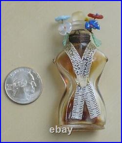 Vtg ELSA SCHIAPARELLI SHOCKING splash TORSO BOTTLE withflowers Rare SEALED READ