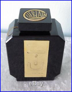 Vtg Guerlain LIU parfum extrait Tabatiere 8.4 oz black bottle 1930s 65% full