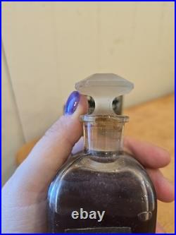 Vtg Hi Yang Full Vanity Glass Perfume Bottle In Decorative Brass With Bird MCM