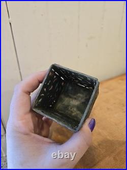 Vtg Hi Yang Full Vanity Glass Perfume Bottle In Decorative Brass With Bird MCM