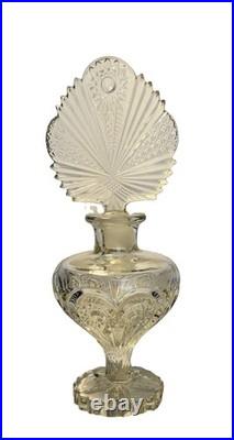 Vtg Imperial Glass Zipper Heart Perfume Bottle W Crystal Dauber 9 3/4 Colossal