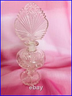 Vtg Imperial Glass Zipper Heart Perfume Bottle W Crystal Dauber 9 3/4 Colossal