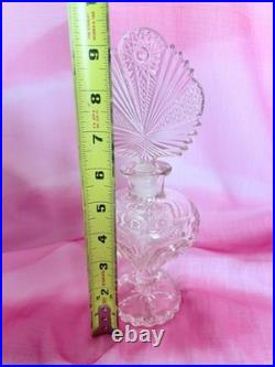 Vtg Imperial Glass Zipper Heart Perfume Bottle W Crystal Dauber 9 3/4 Colossal
