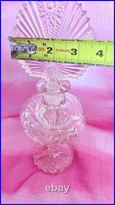 Vtg Imperial Glass Zipper Heart Perfume Bottle W Crystal Dauber 9 3/4 Colossal