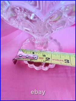Vtg Imperial Glass Zipper Heart Perfume Bottle W Crystal Dauber 9 3/4 Colossal