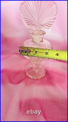 Vtg Imperial Glass Zipper Heart Perfume Bottle W Crystal Dauber 9 3/4 Colossal