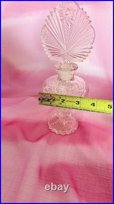 Vtg Imperial Glass Zipper Heart Perfume Bottle W Crystal Dauber 9 3/4 Colossal