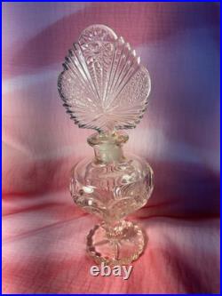 Vtg Imperial Glass Zipper Heart Perfume Bottle W Crystal Dauber 9 3/4 Colossal