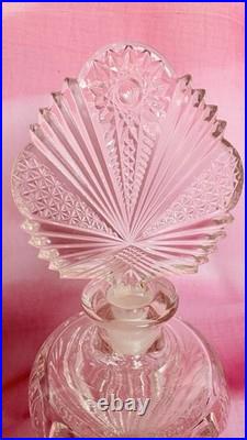 Vtg Imperial Glass Zipper Heart Perfume Bottle W Crystal Dauber 9 3/4 Colossal